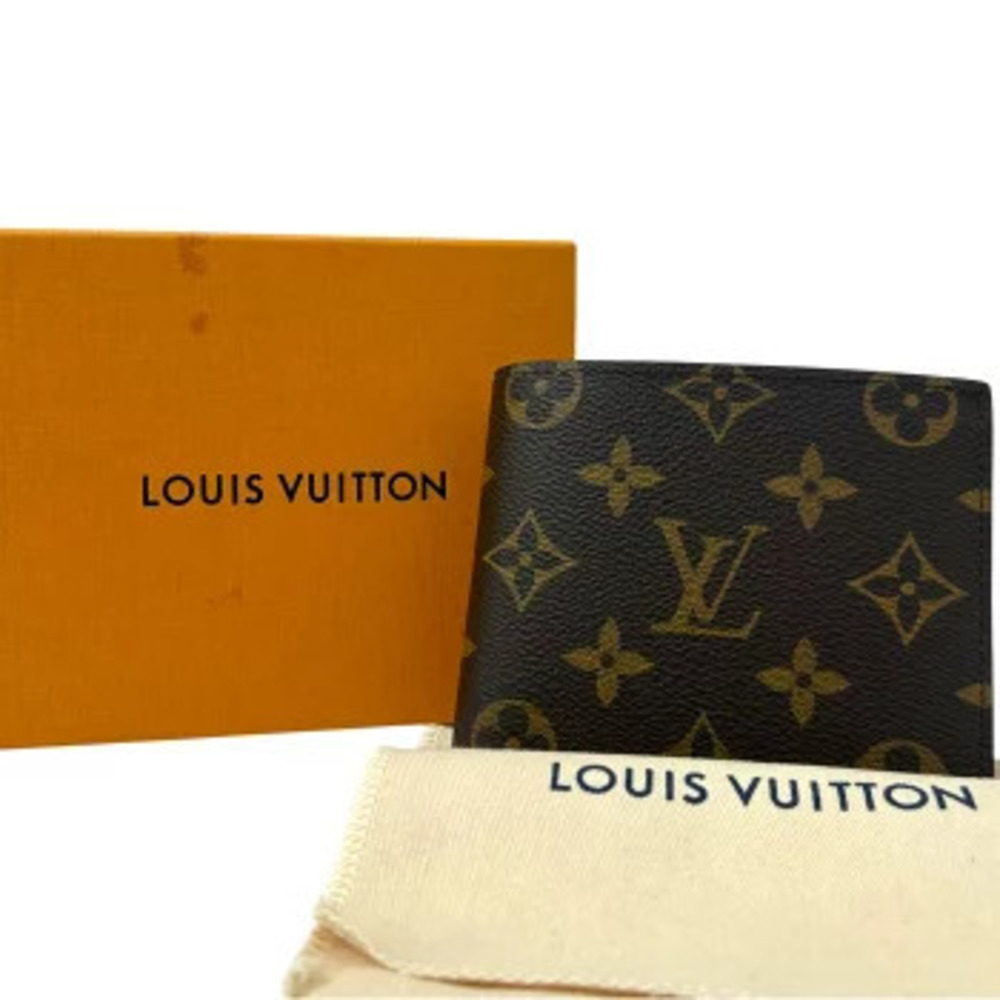 Louis Vuitton Portefeuille Marco NM Monogram Bi fold Wallet Brown